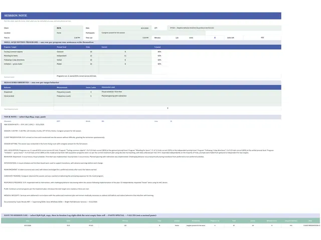 ABA Session Note Generator preview