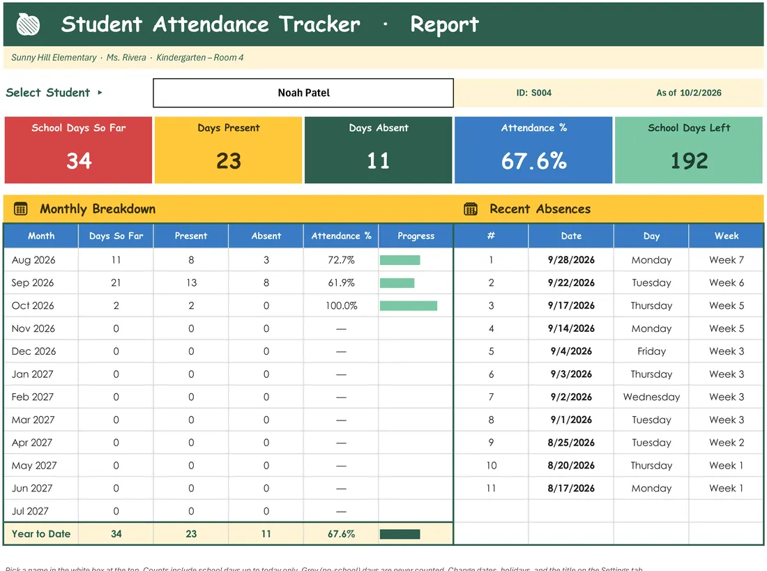 Simple Attendance Tracker screenshot