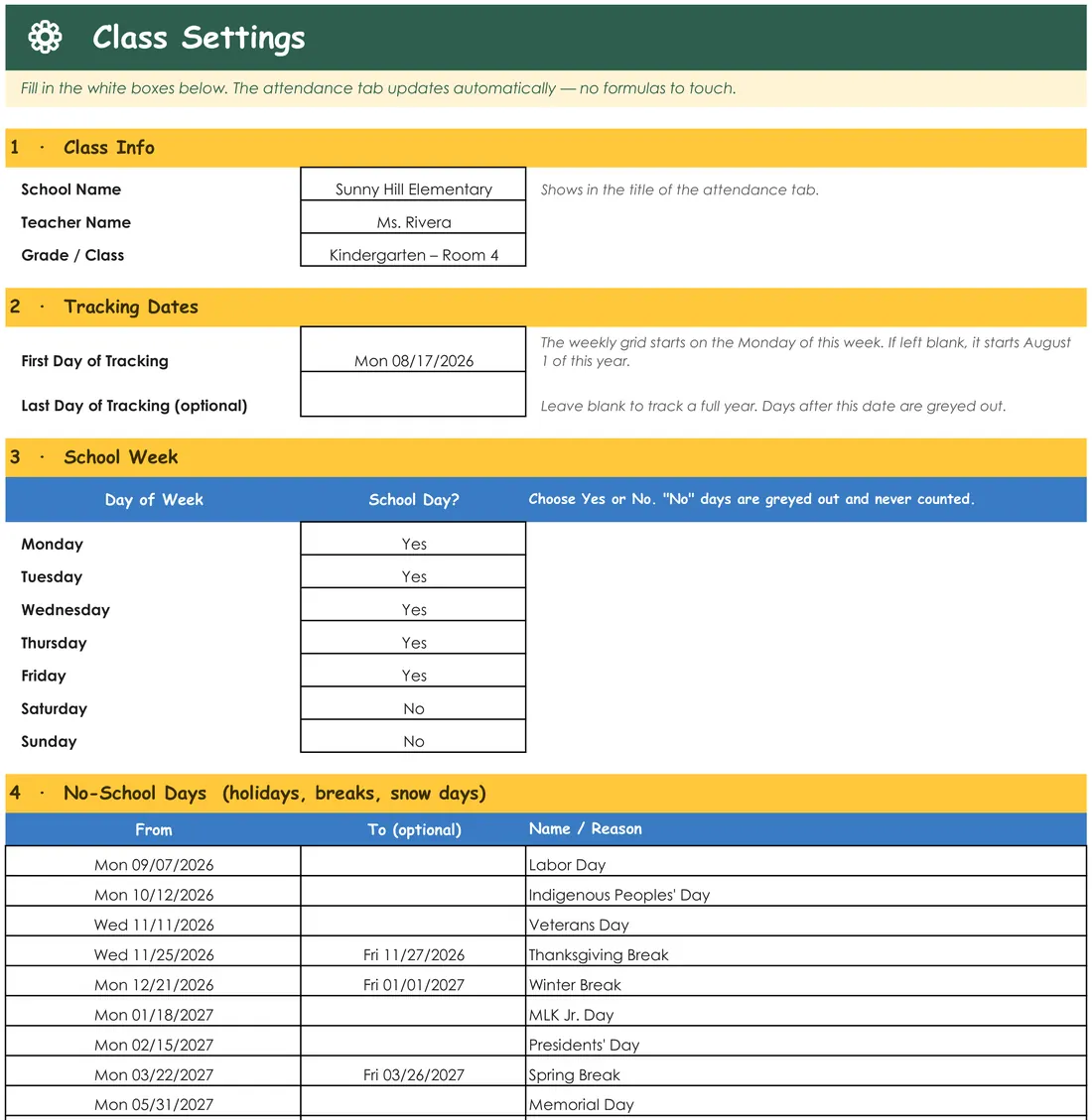 Simple Attendance Tracker screenshot