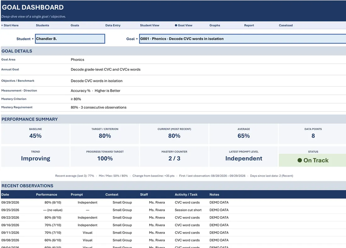IEP Spreadsheet Bundle screenshot