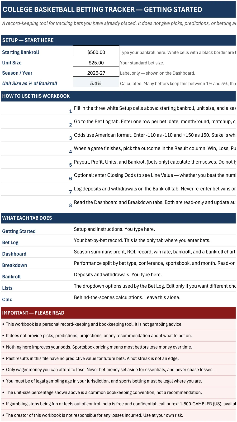College Basketball Betting Tracker screenshot