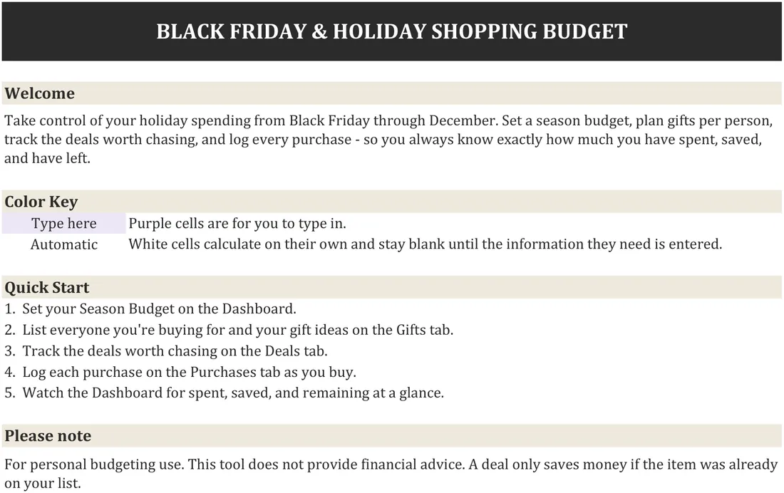 Black Friday Shopping Planner screenshot