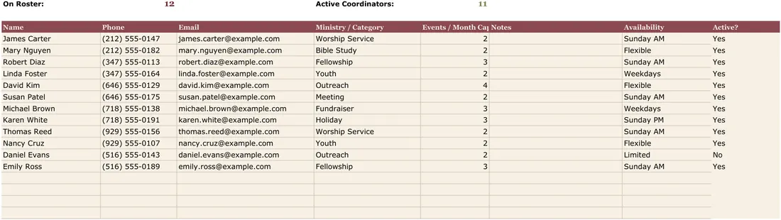 Church Event Calendar screenshot