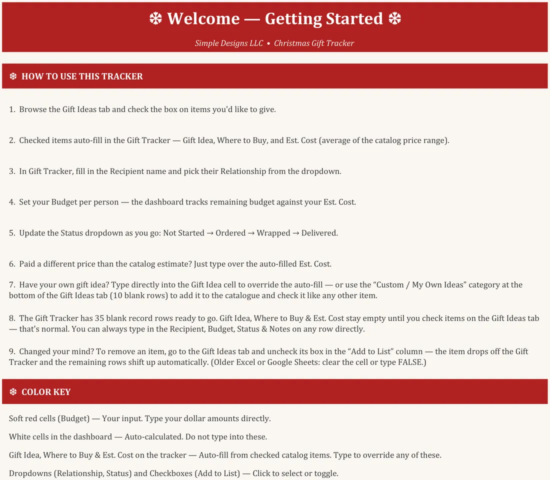 Christmas Gift Tracker screenshot