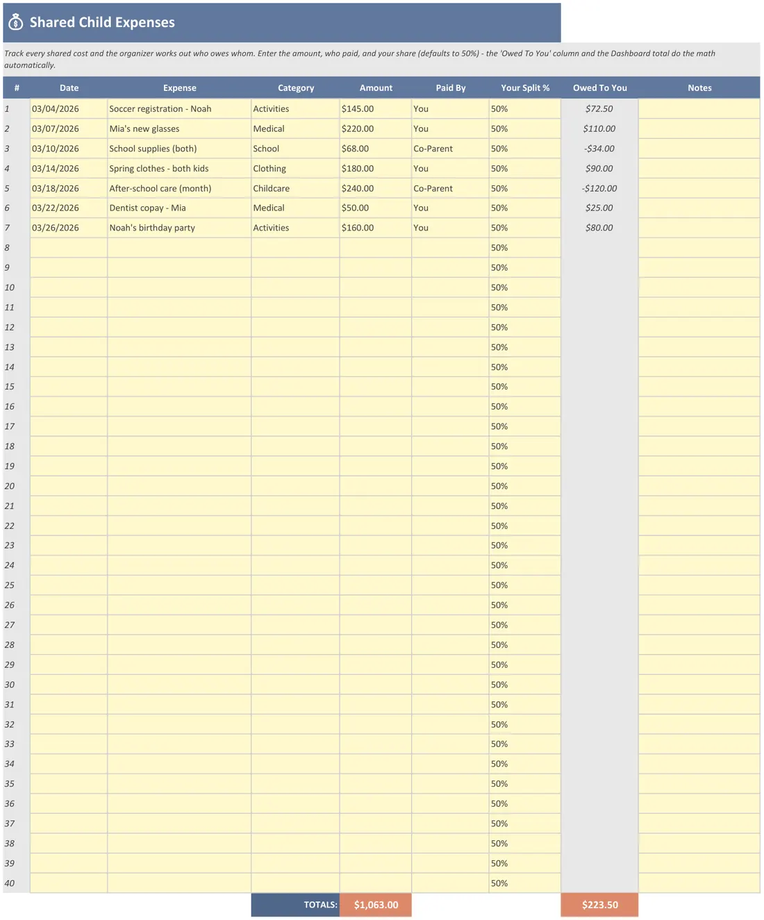 Custody & Co-Parenting Organizer screenshot