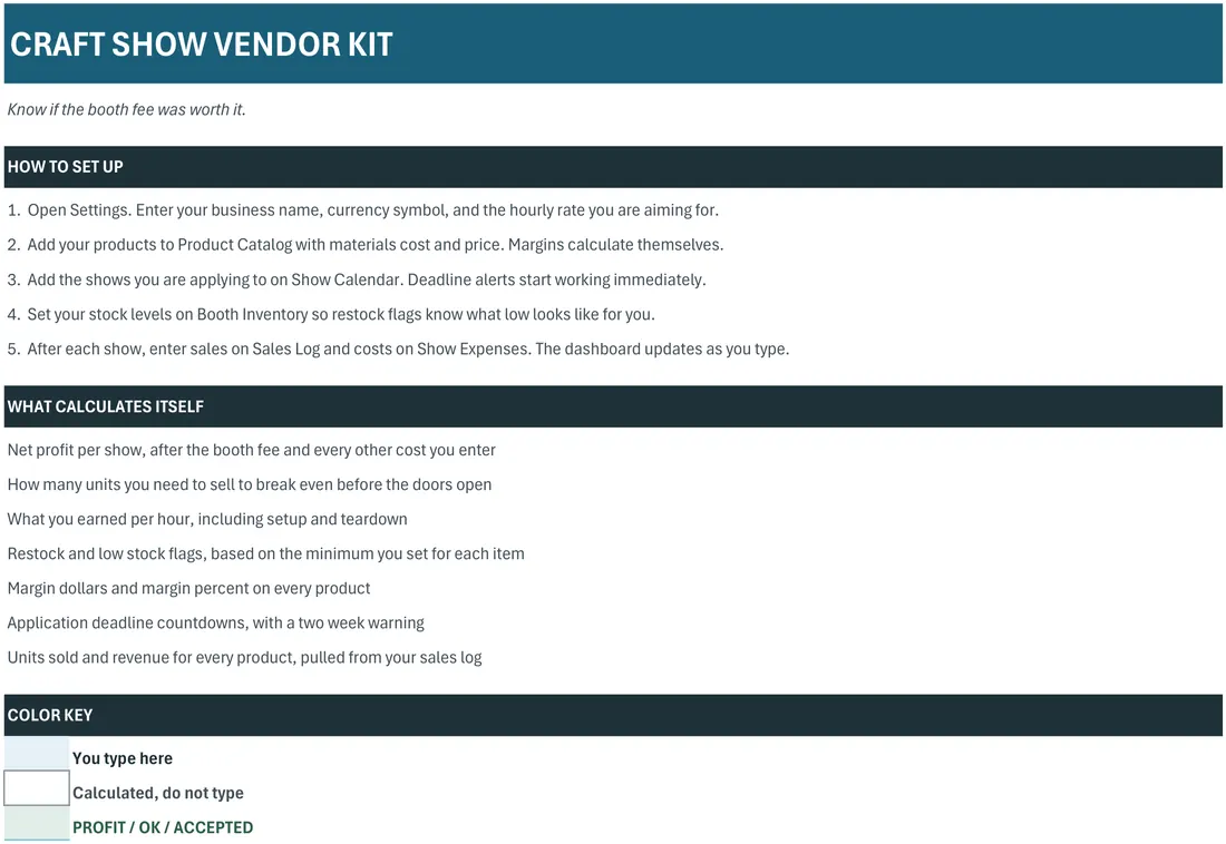 Craft Show Vendor Kit screenshot