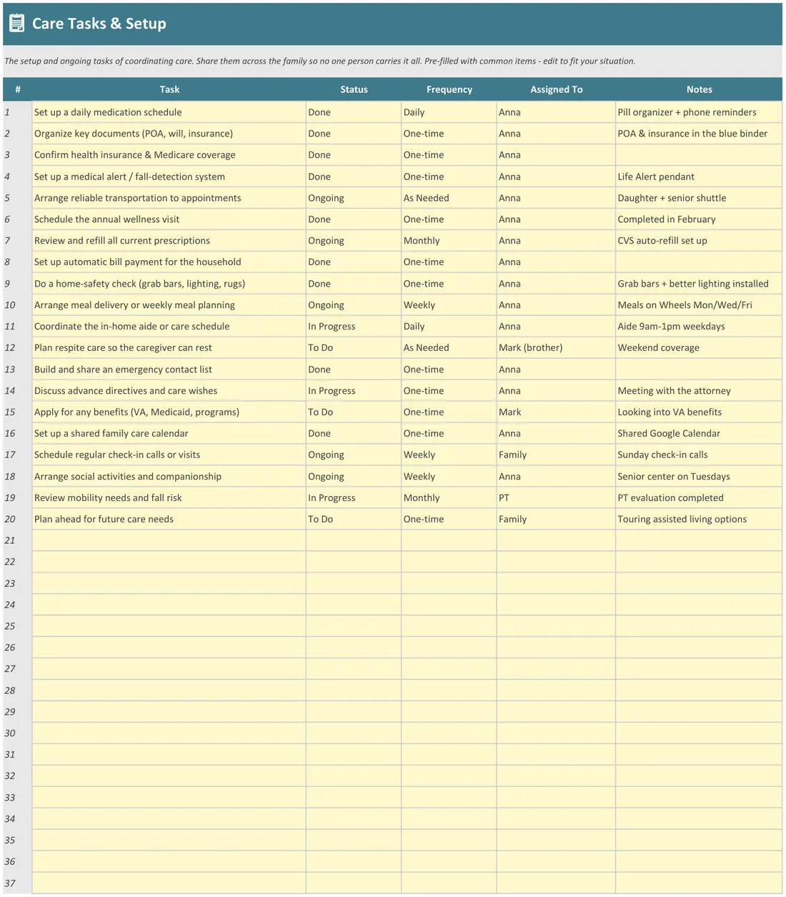 Eldercare & Caregiver Organizer screenshot