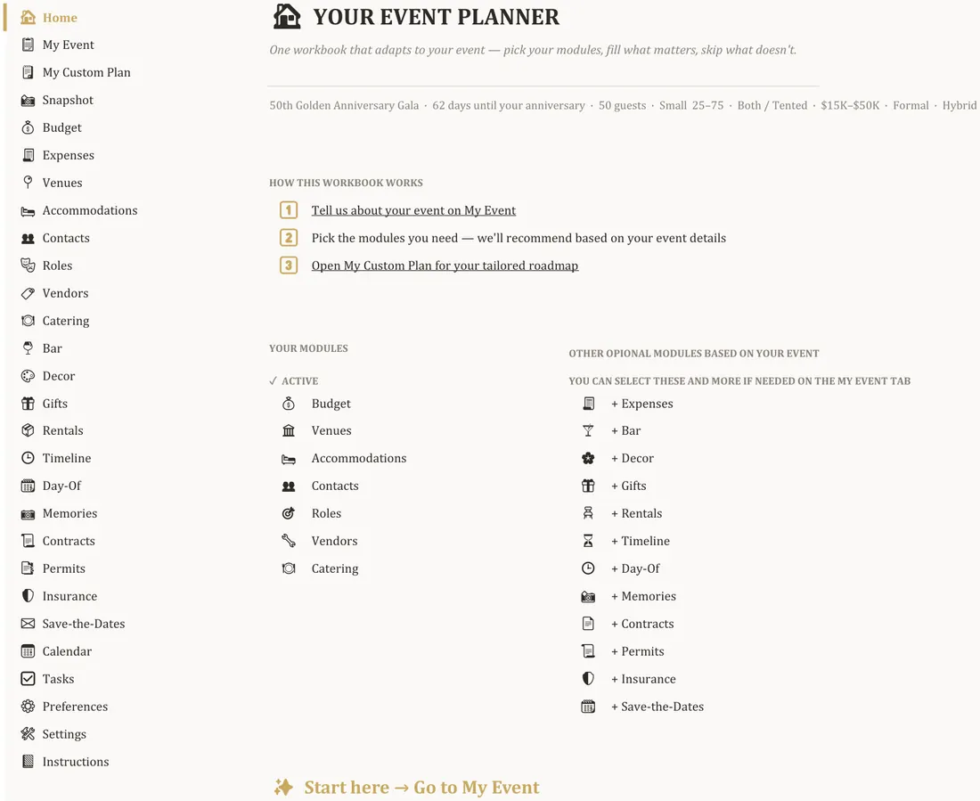 All-in-One Event Planner screenshot
