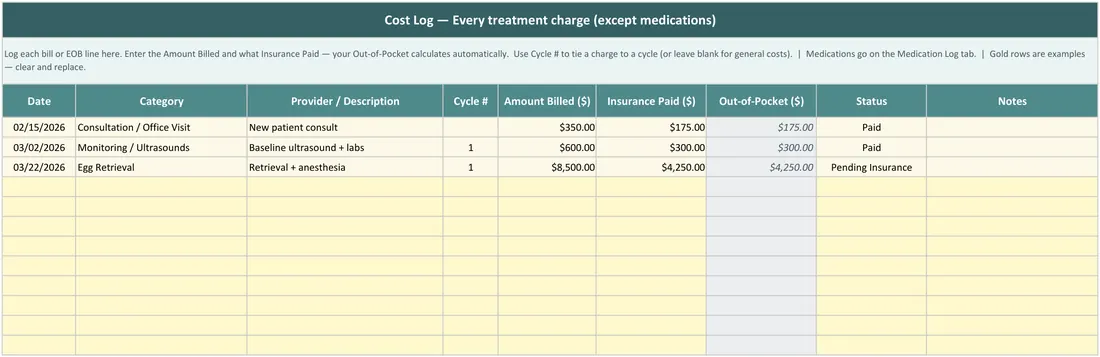 IVF & Fertility Cost Tracker screenshot