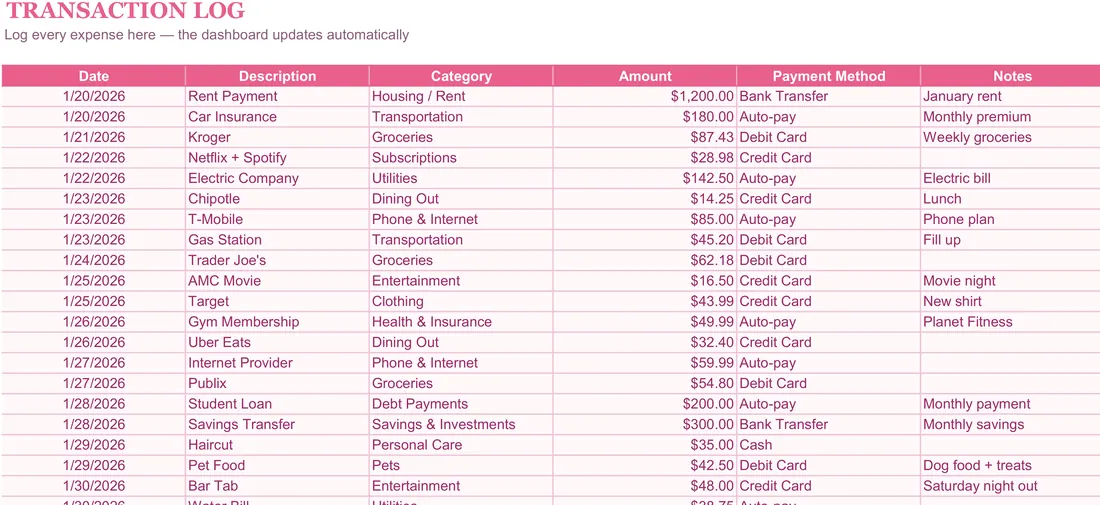 Family Paycheck Budget Spreadsheet screenshot
