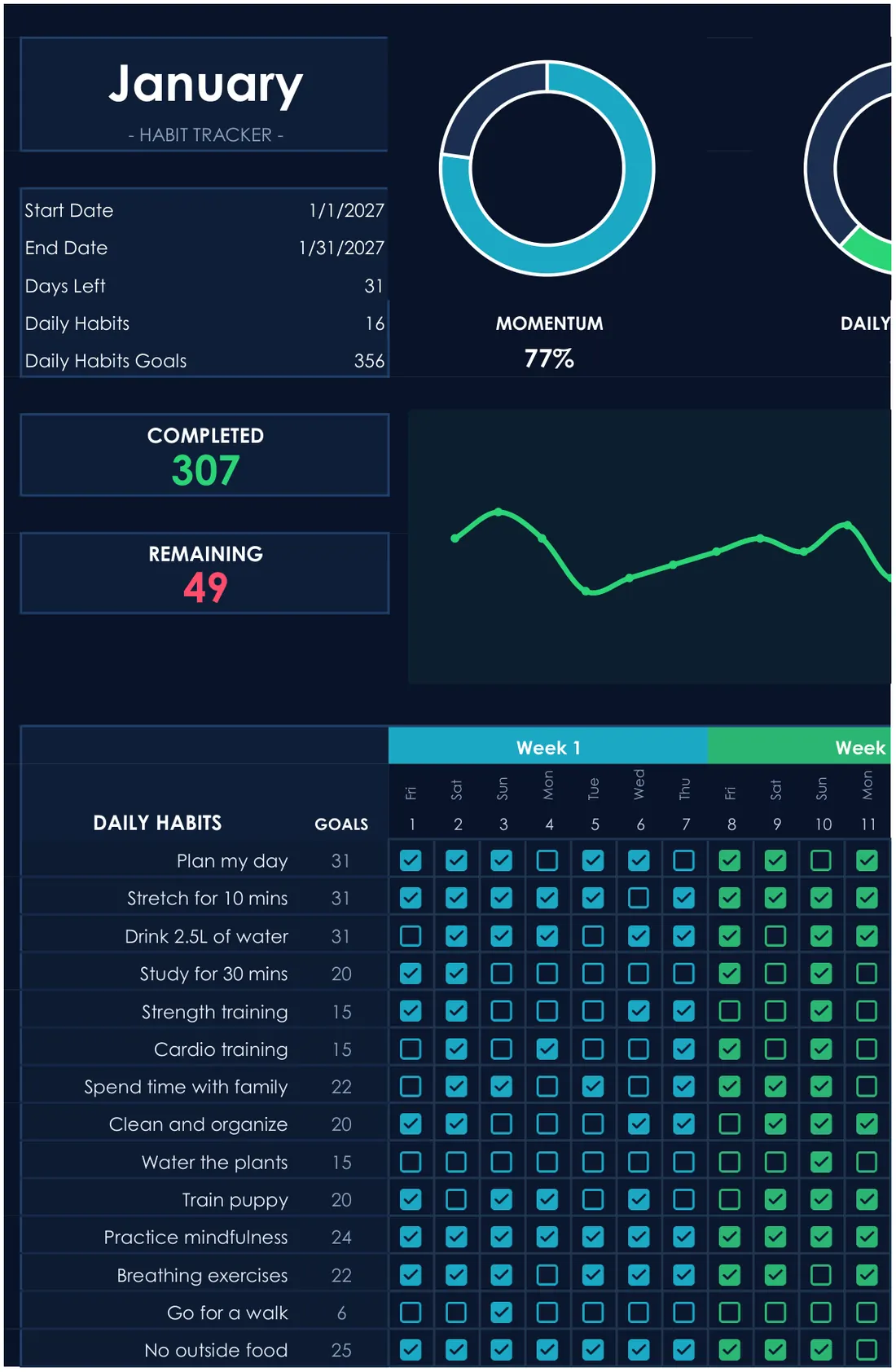 2027 Habit Tracker screenshot