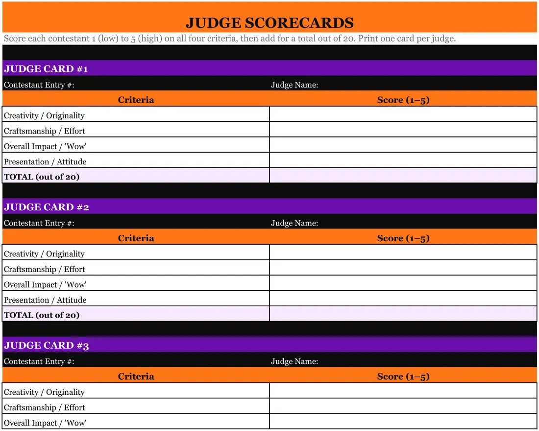 Costume Contest Voting Kit screenshot