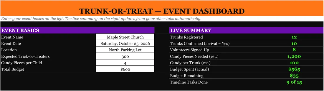 Trunk-or-Treat Organizer screenshot