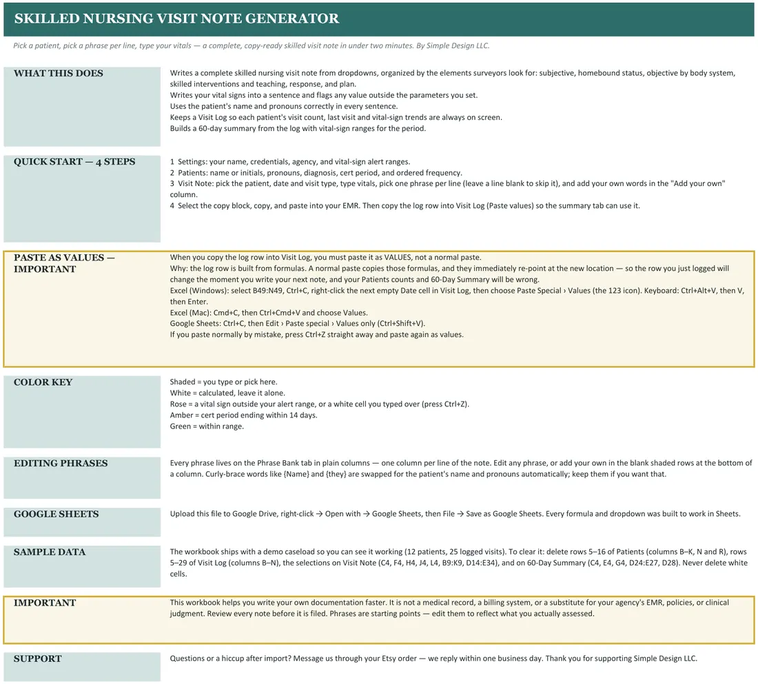 Home Health Visit Note Generator screenshot