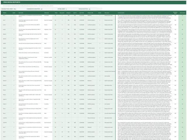 IEP Progress Report Comment Generator preview