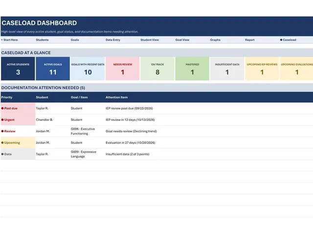 IEP Goal Tracker preview