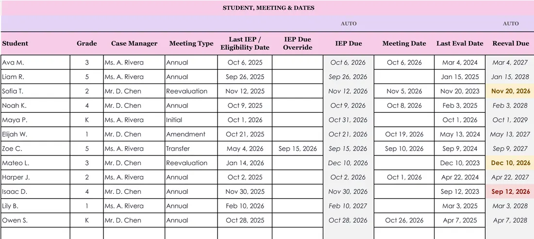 IEP Case Manager Kit screenshot