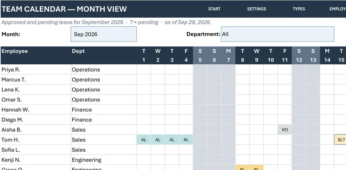 Employee Leave Tracker screenshot