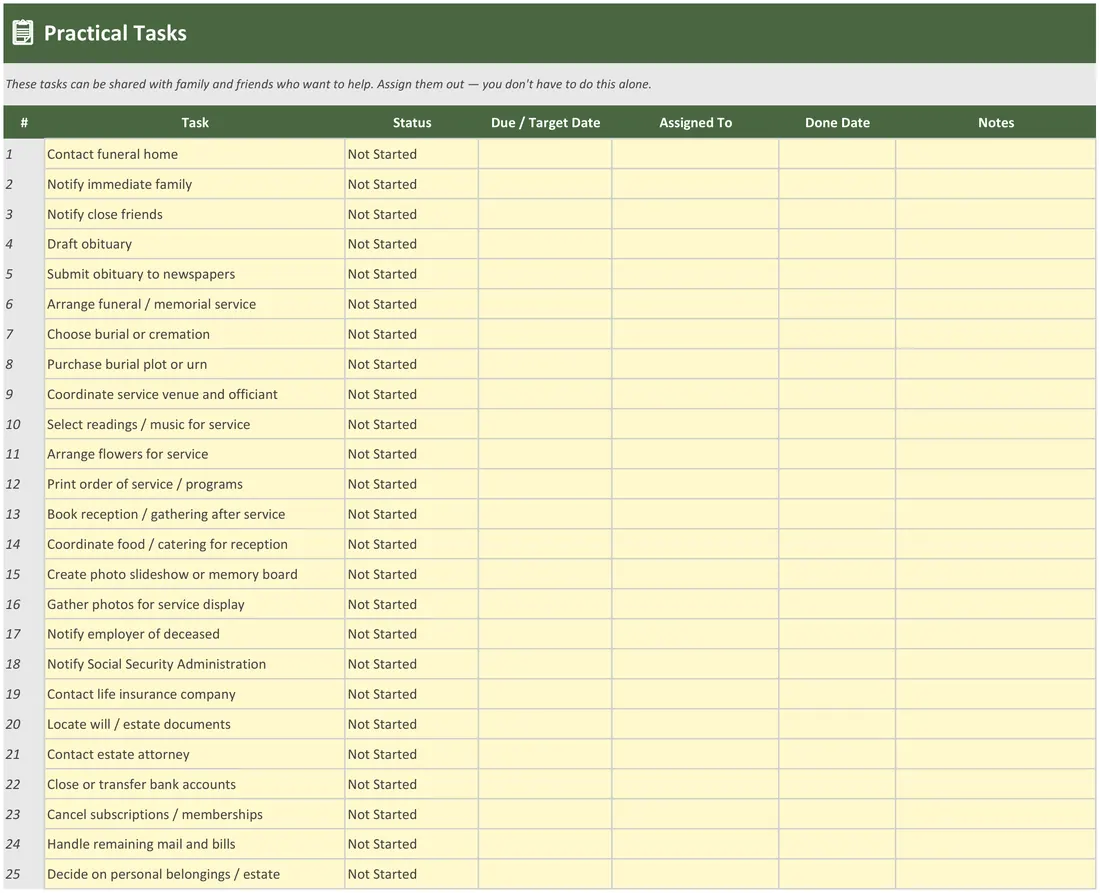 Grief and Loss Support Organizer screenshot