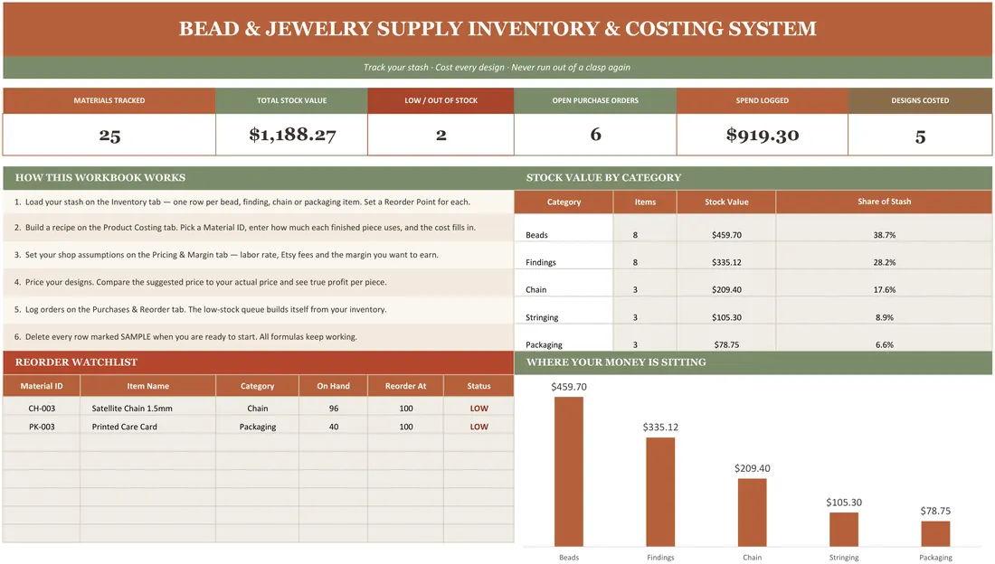 Bead & Jewelry Supply Inventory screenshot