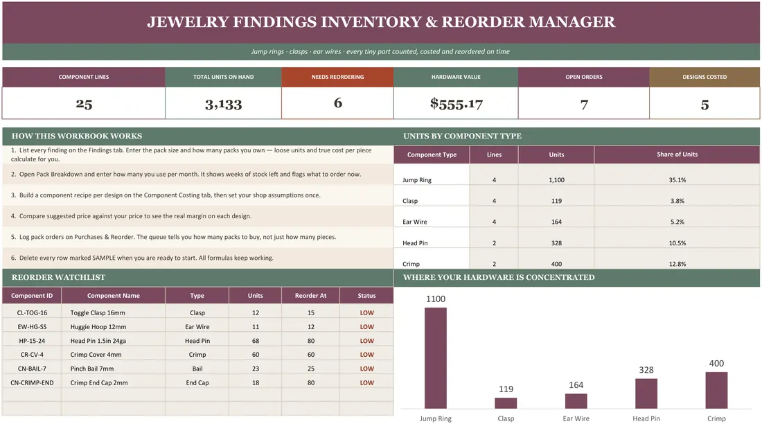 Jewelry Findings Inventory screenshot