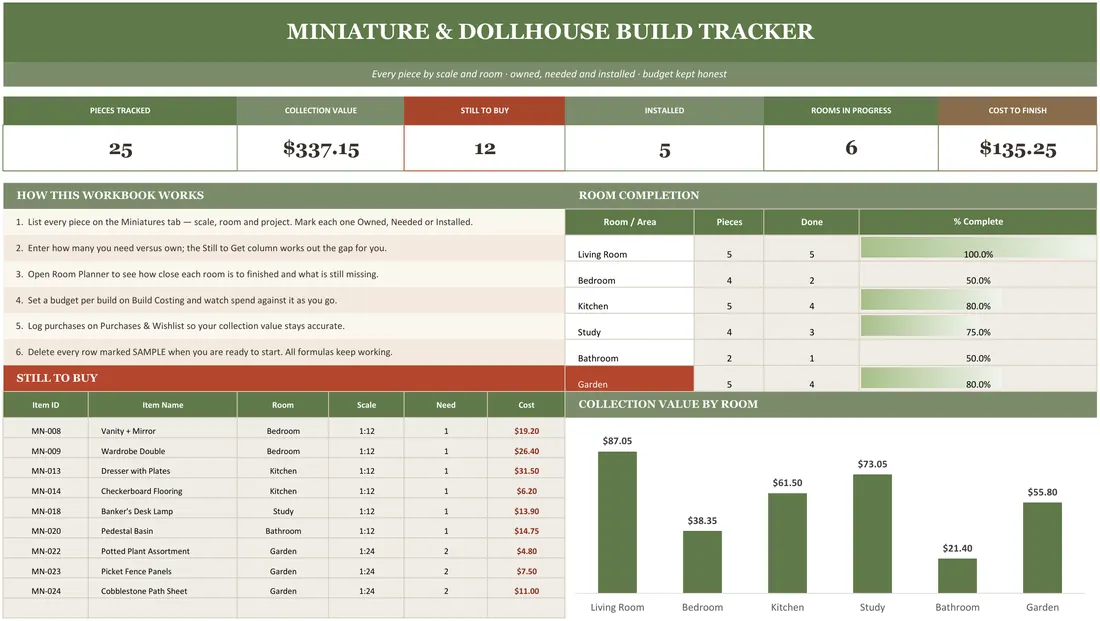 Dollhouse Miniature Inventory screenshot