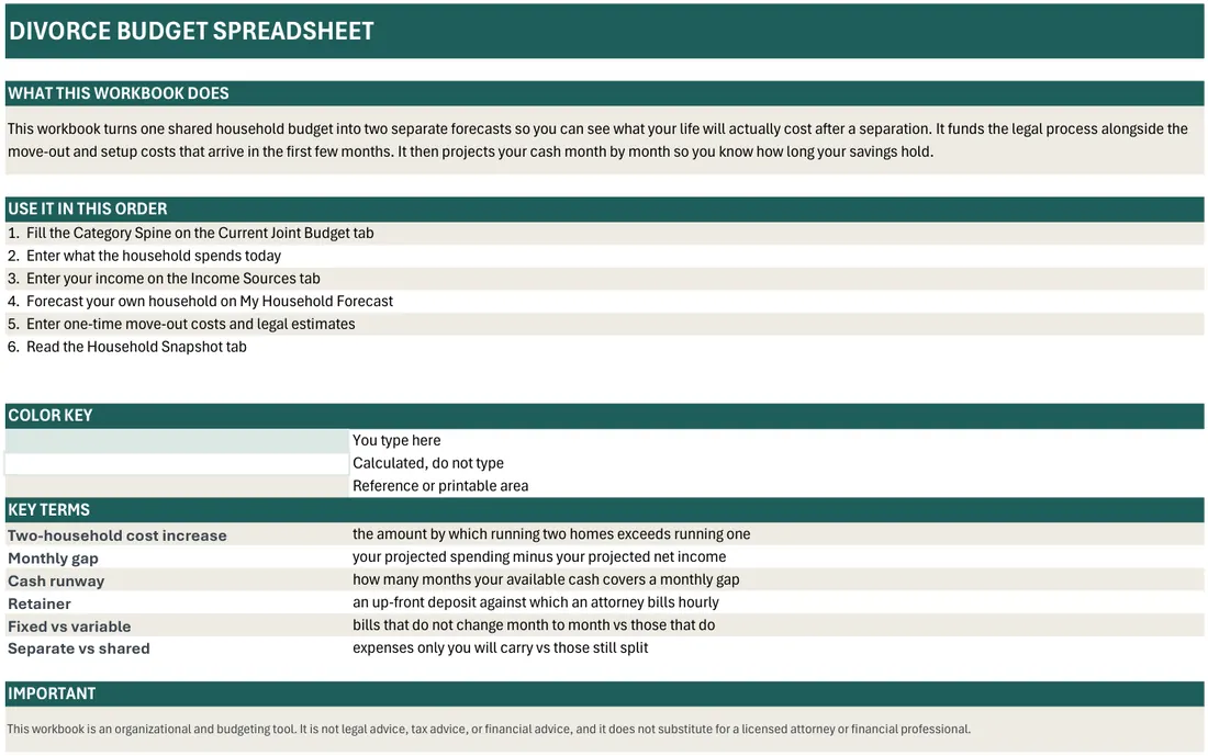 Divorce Budget Tracker screenshot