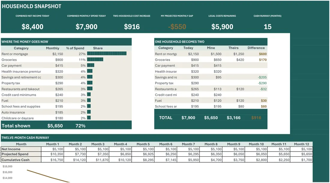 Divorce Budget Tracker screenshot