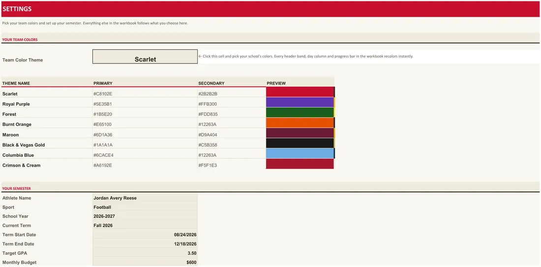 Student Athlete Planner screenshot