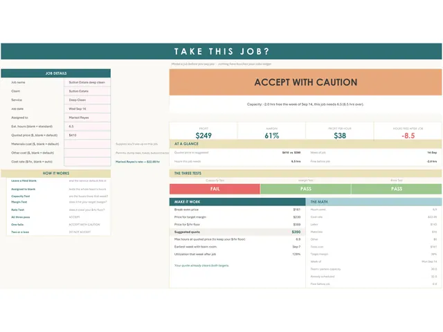 Cleaning Business Planner Spreadsheet preview