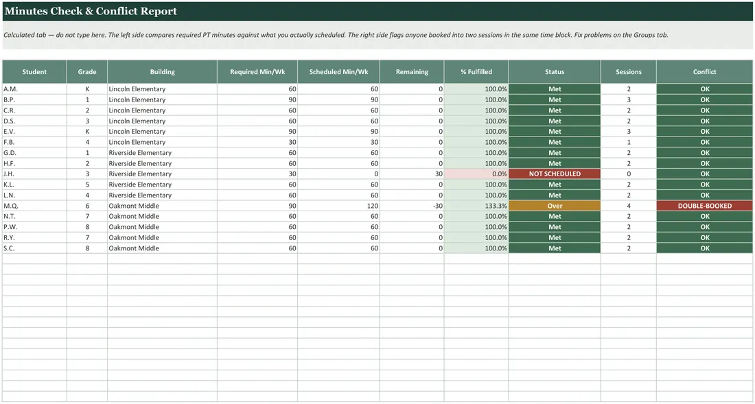 PT Group Schedule Builder screenshot