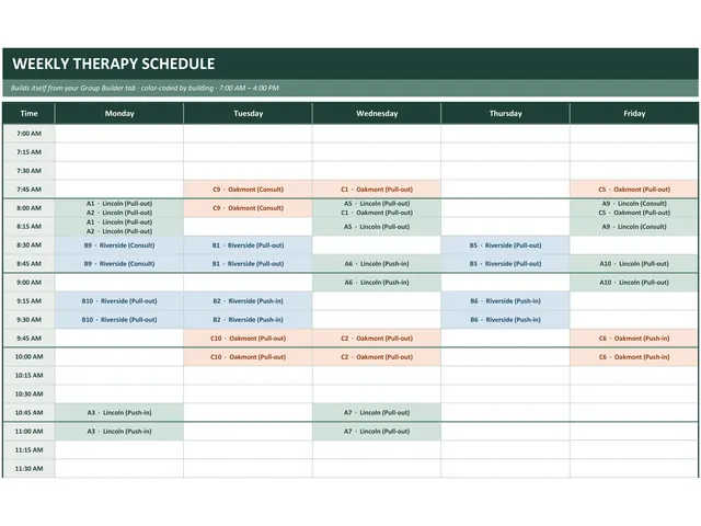 Speech Therapy Group Schedule Builder preview