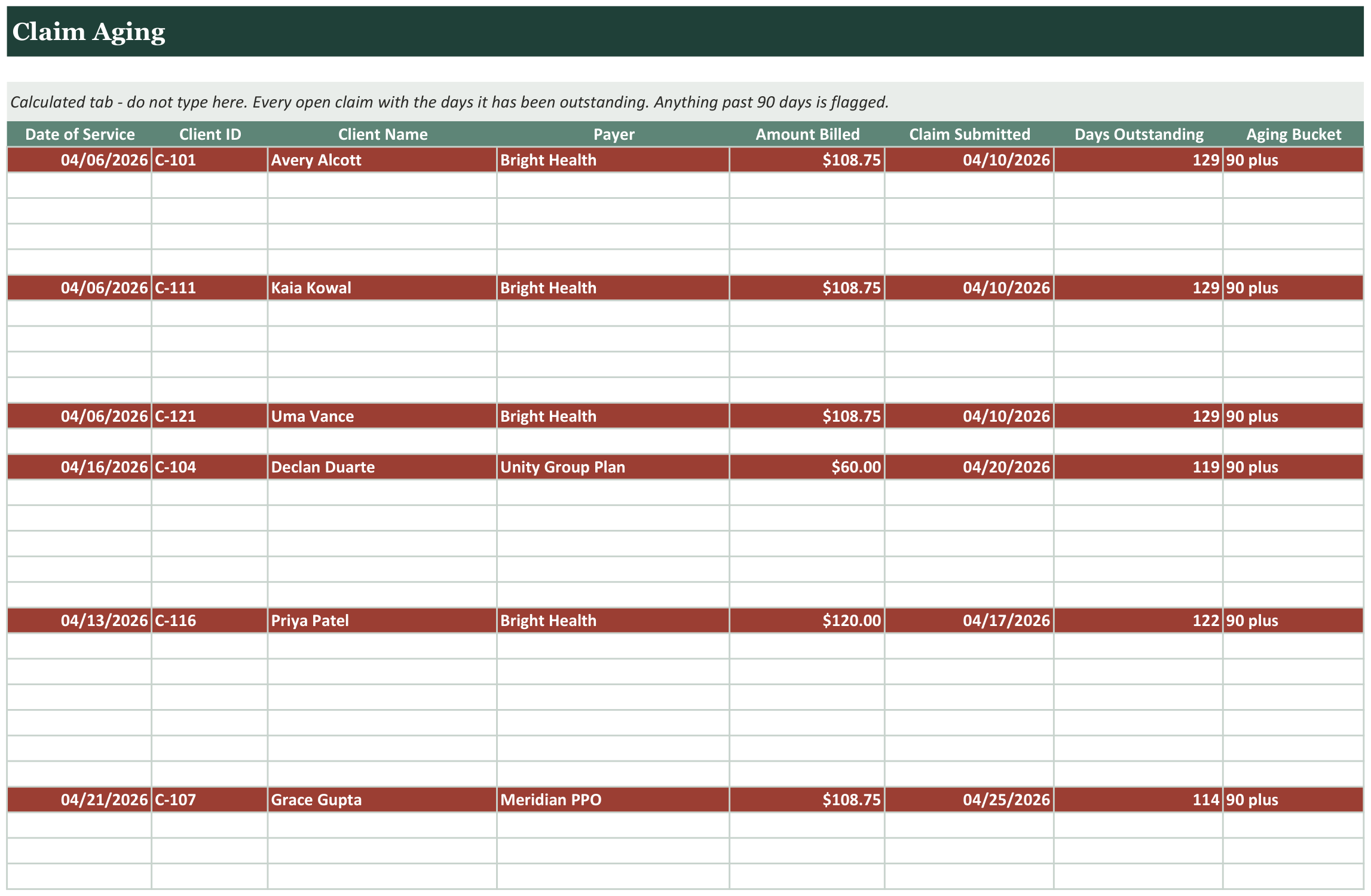 Private Practice Superbill & Claim Tracker screenshot