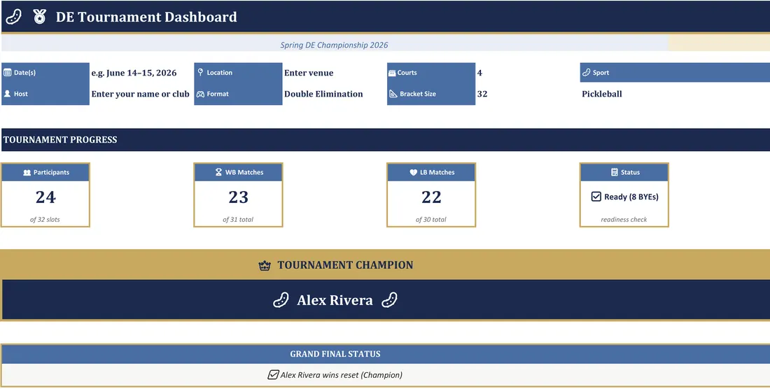 Double and Single Elimination Tournament Bracket Maker screenshot