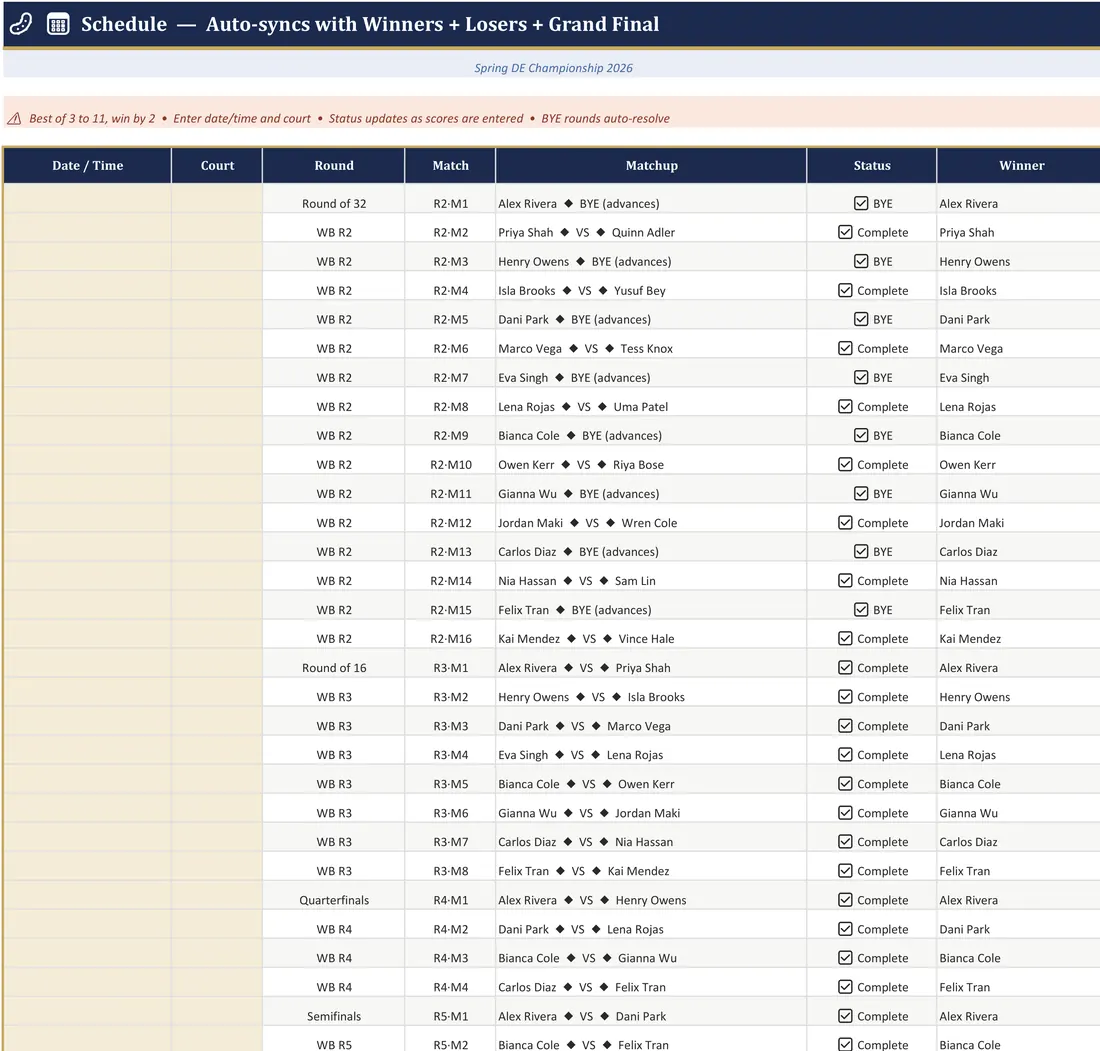 Double and Single Elimination Tournament Bracket Maker screenshot
