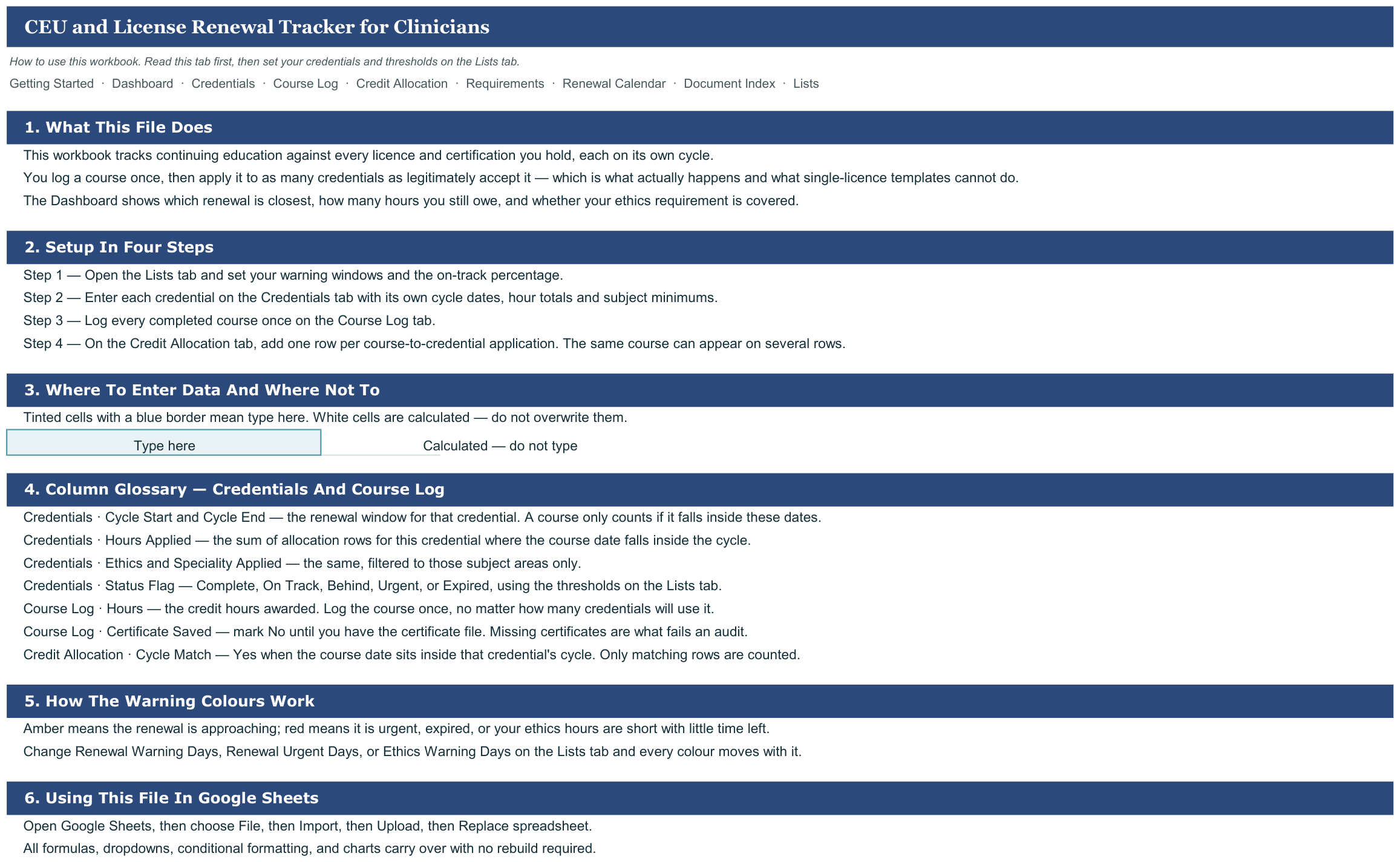 CEU and License Renewal Tracker for Clinicians screenshot