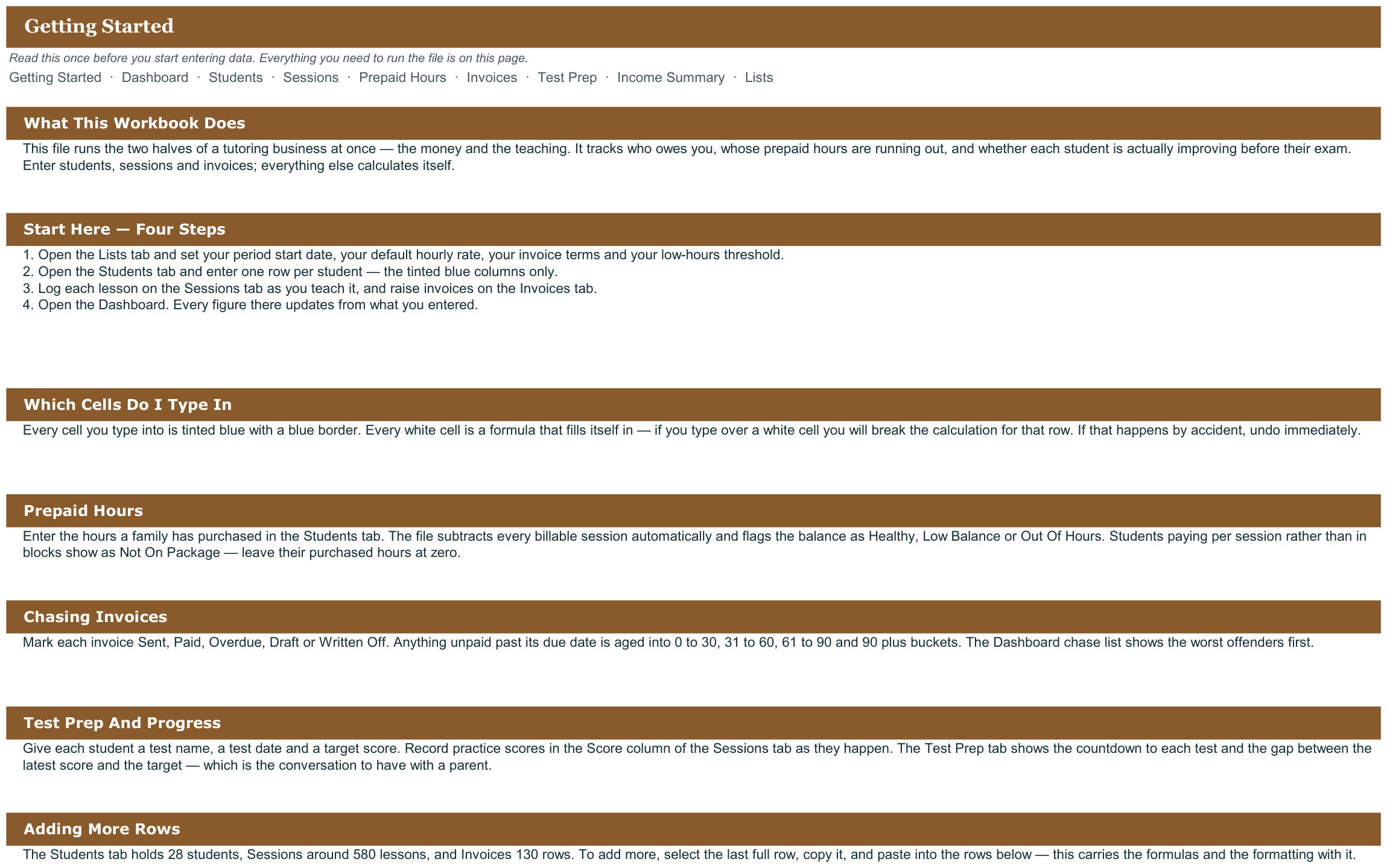 Private Tutor Business and Student Progress Manager screenshot