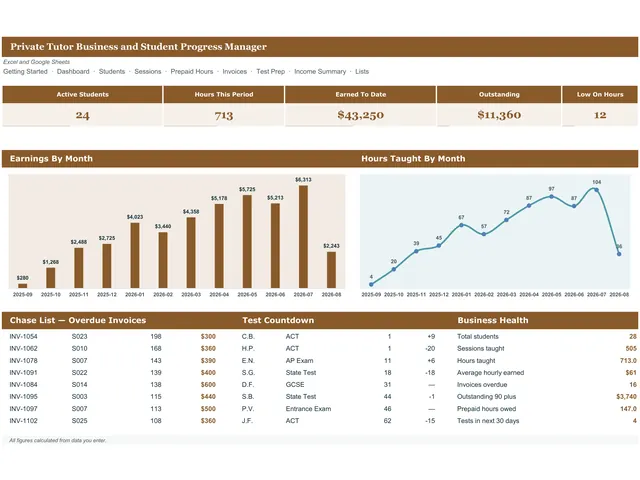 Private Tutor Business and Student Progress Manager preview