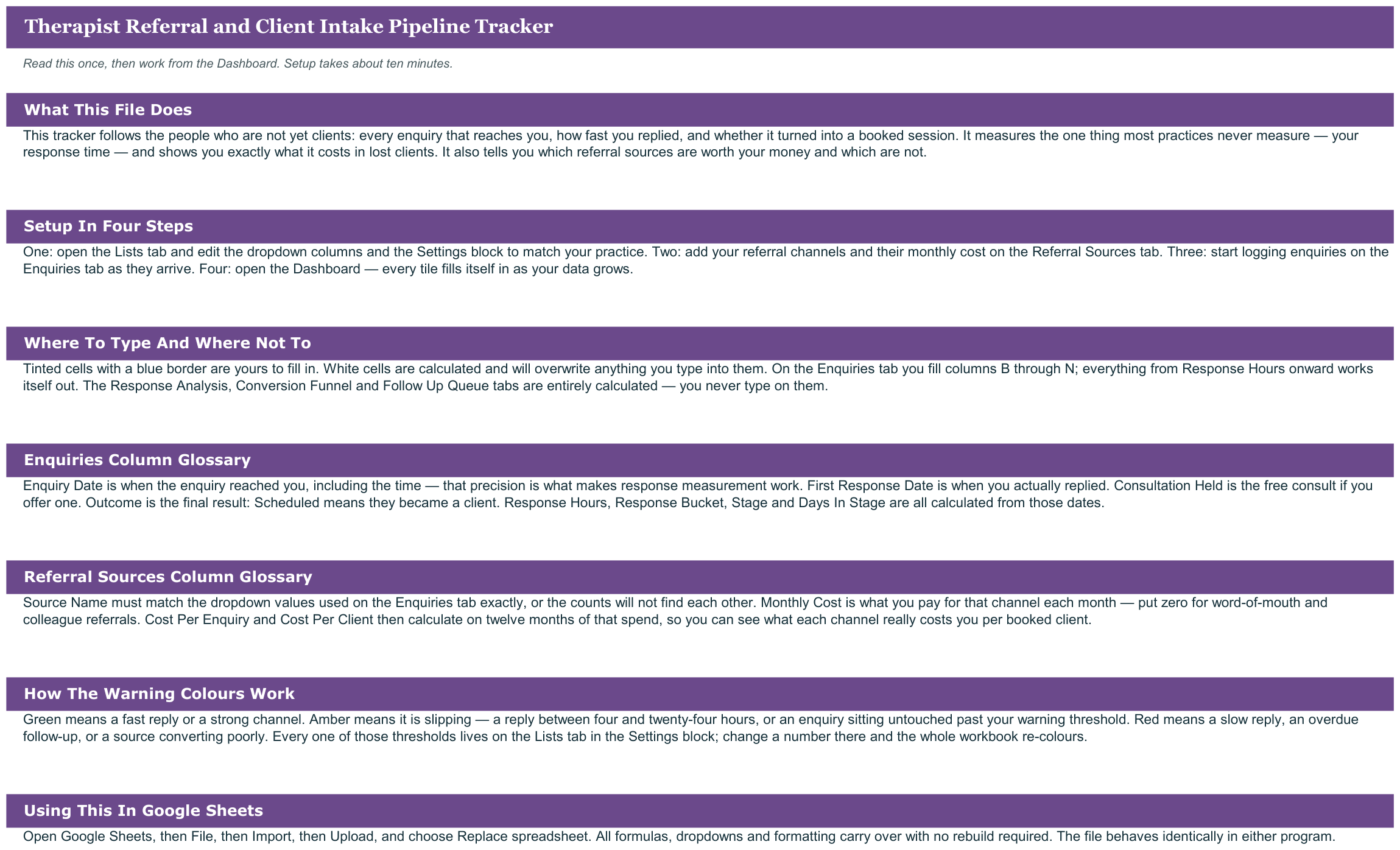 Therapist Referral and Client Intake Pipeline Tracker screenshot