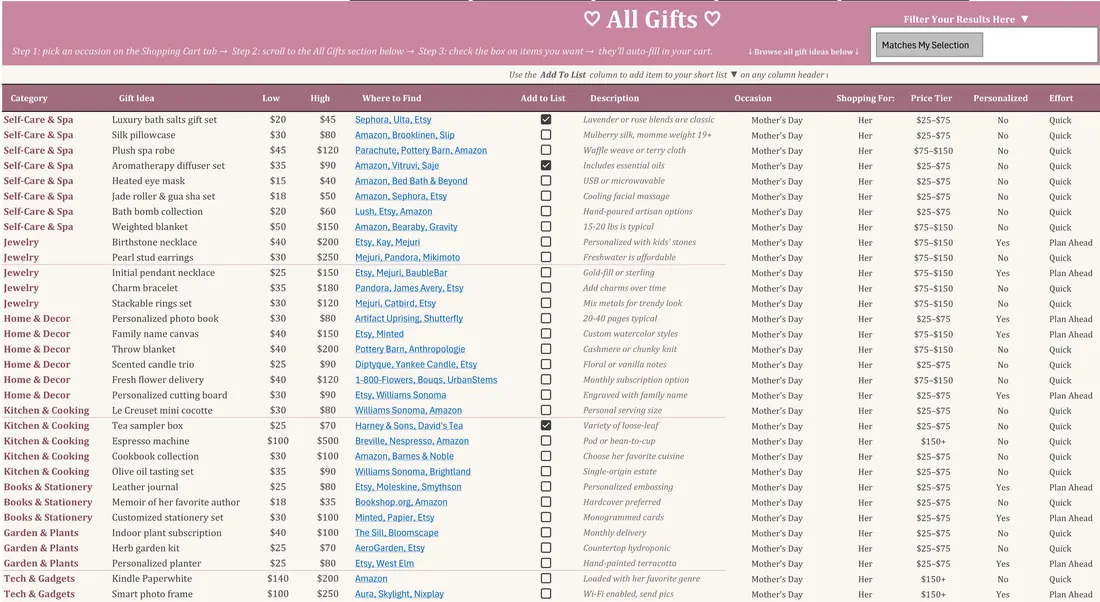 Christmas Gift Giving Tracker screenshot